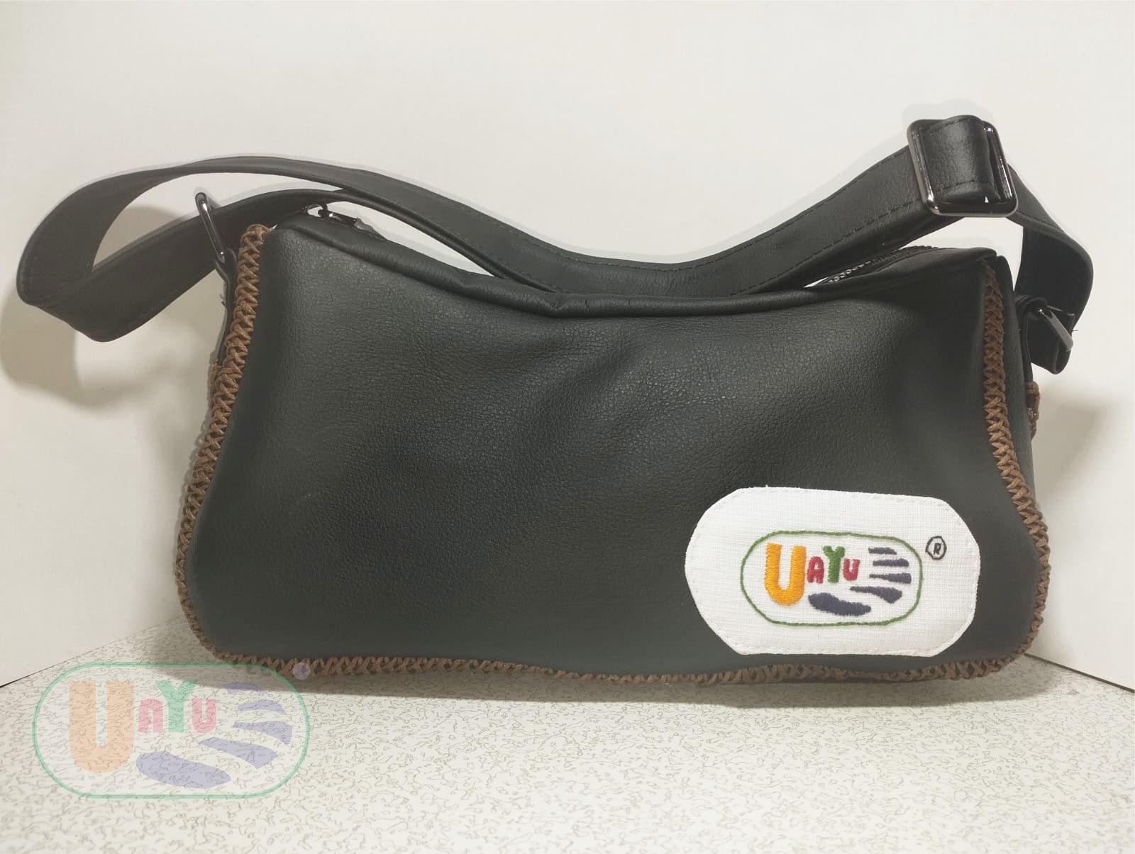 Bolso Lago de Chapala Negro Nocturno - Vista frontal